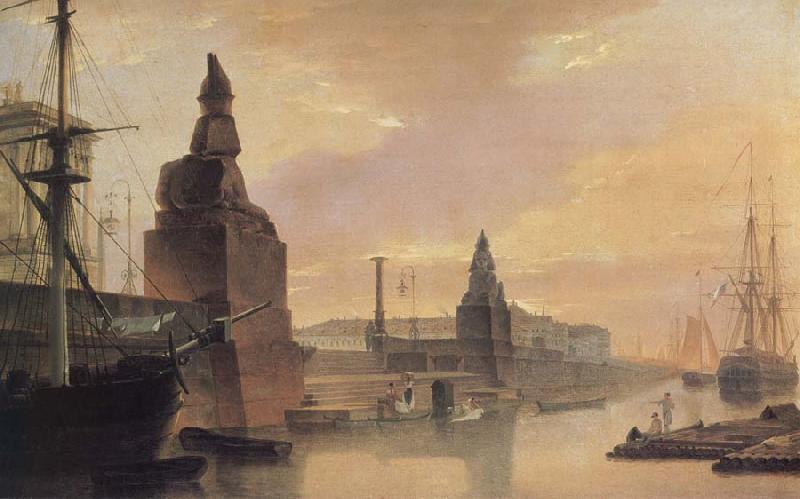 unknow artist The Neva Embankment Near The Academy of Arts Germany oil painting art